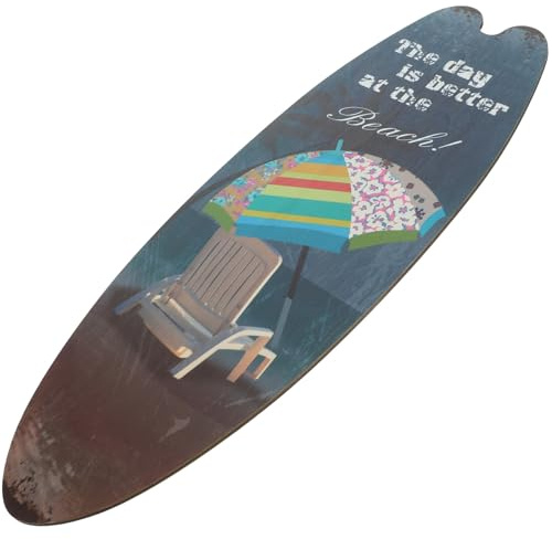 DOITOOL Wanddekoration Holz Surfbrett mit Glatter Oberfläche Vintage Kreative Maritime Deko zum Aufhängen Sommerliches Strandmotiv für Zuhause und Eingangsbereich