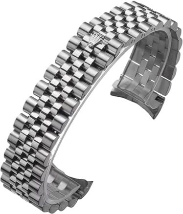 13-21mm Edelstahlband für Rolex Oyster Perpetual Datejust | Metall Armband Verdeckte Schließe Rundanstoß Casual Dress Herren Damen