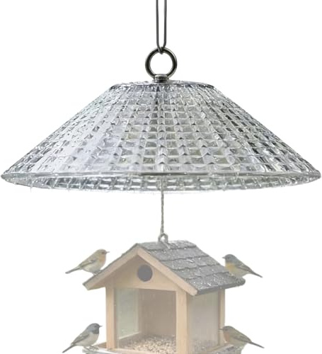 qokeeu Mangeoire pour oiseaux - Protection transparente pour toute l'année - Pour rebord de fenêtre, balcon, jardin, terrasse, utilisable toute l'année