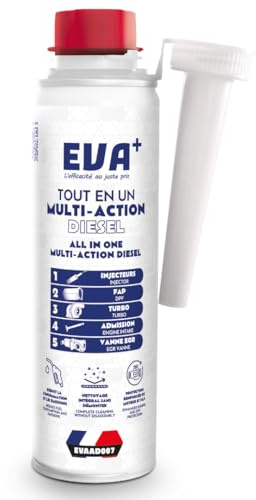 Décrassant Moteur Diesel 5en1 300mL - EVA+ | EVAAD007 | Multi-action Sans Démontage | Nettoie Injecteurs EGR Turbo Catalyseur FAP | Réduit Conso | Décalaminant et Nettoyant Moteur Diesel | Facilite CT