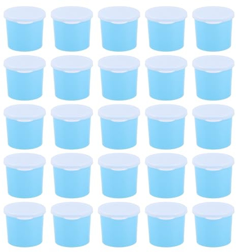 DRESSOOS 100 st medicinkoppar i plast, 40 ml/1,4 oz vätske-/tablettdoseringskoppar med lock för vård och hem, återanvändbar pillerdispenser för korrekt dosering, medicinorganisatörshållare