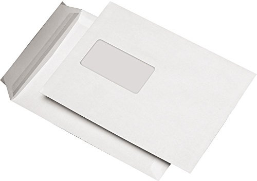 500 Versandtaschen DIN C5 mit Fenster 162 x 229 mm Haftklebung weiss dimapax