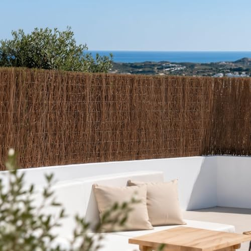 CATRAL Nortene | Brezo Combi Natural 1X3 M | Cerramiento Decorativo de Brezo y Mimbre | Ocultación Media para Jardín, Terraza y Balcón