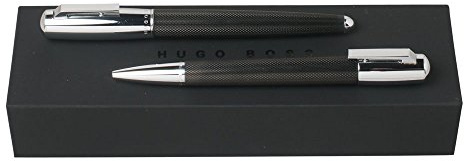 Hugo Boss Stifte Set Kugelschreiber-Set Pure Schwarz Messing Verchromte Akzente, HPBR683