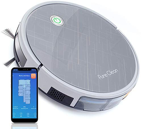 PureClean Smart Gyroscope Robot Vacuum Cleaner - Multiroom Navigation Mobile App Control and Alexa Compatible - Auto Charge Dock, 3 Step Air Filter - Cleans Hardwood and Carpet Floor PUCRC660