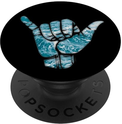 Shaka Surf Ocean Surfing Surfboards Surfer Hawaii Waves Gift PopSockets PopGrip: Swappable Grip for Phones & Tablets PopSockets Standard PopGrip