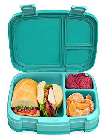 Bentgo® Fresh – Fiambrera versátil estilo bento de 4 compartimentos a prueba de fugas con divisor extraíble, comidas controladas por porciones para adolescentes y adultos sobre la marcha, sin BPA,