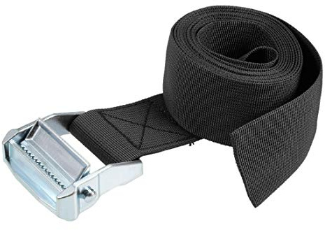 sourcing map Spanngurt Zurrgurte Klemmschloss 500Kg 2,5Mx50mm Schwarz | Polypropylen für Transport