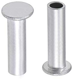 sourcing map 100 Stück Aluminium Halbhohle Nieten M5x18mm Halbrundnieten Flachkopf-Halbröhrennieten Silber