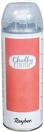 Rayher 34371266 Chalky Finish Farbspray, lachsrosa, Spraydose 400 ml, Kreidefarbe auf Wasserbasis, ultra-matt, schnelltrocknend, wetterbeständig, für Shabby-Chic-, Vintage- und Landhaus-Stil-Looks