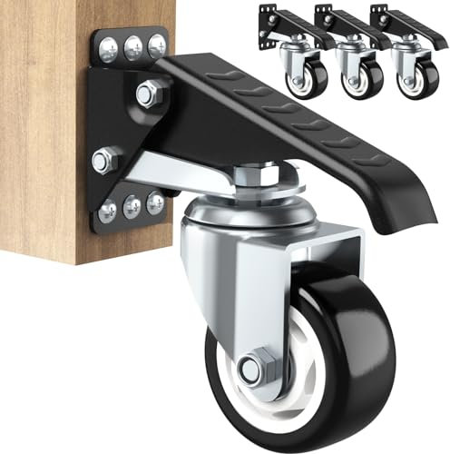 SOLEJAZZ lenkrollen 400KG möbelrollen schwerlast, lenkrollen für möbel, Bonus-Installationsvorlage, 4er-Pack