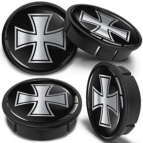SkinoEu 4 x 60mm ABS Car Alloy Wheel Centre Universal Rims Hub Center Caps Auto Tuning Logo Emblem Silver Black CXZ 6