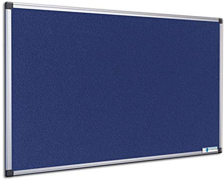 Floordirekt Pinnwand Stoff Filz mit Aluminium-Rahmen Filztafel Moderationstafel inkl. Montagezubehör in verschiedenen Farben & Größen (180 x 120 cm, Blau)