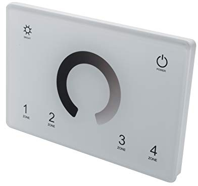 Planetitaly Pannello LED controller dimmer touch incasso muro scatola 503 4 zone DMX 512 RF