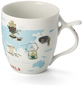 Cha Cult NEU teemando® Becher Tea around the World Porzellan mit Raised-Effekt 0,35 l