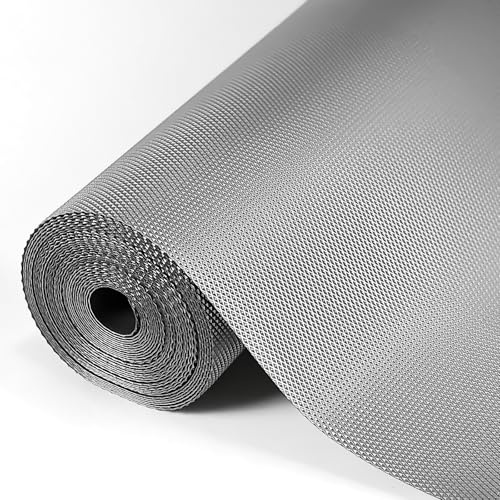Hersvin Regaleinlage, 50,8 x 50,8 cm, Nicht klebend, für Schubladen, Eva, Küchenschrank, Schrank, Abdeckung, Untertischmatte, waschbar, Kühlschrankauskleidung, Papier (Grau/Diamant)