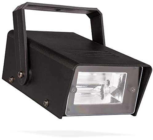Beamz BMS50 Mini Strobe Light Set, 25W, Flashlight, Ceiling/Wall Mount, Comes with Caliper, Adjustable Flash Rate, Perfect for Birthday or Party Animations