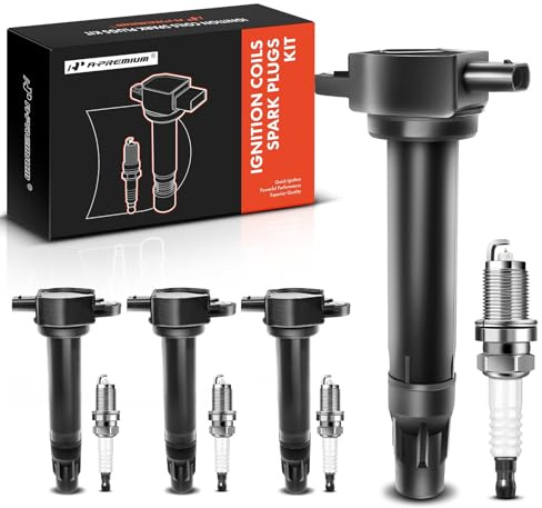 A-Premium Set of 4 Ignition Coil Pack and Iridium Spark Plugs Compatible with Jeep Compass 2007-2017 Patriot & Dodge Journey Avenger Caliber & Chrysler 200 Sebring