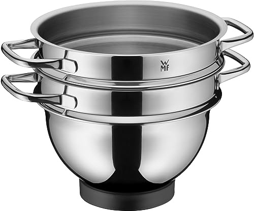 WMF Fusiontec Compact Wasserbadschüssel 22 cm stapelbar, Rührschüssel für Wasserbad, Cromargan Edelstahl poliert, spülmaschinengeeignet