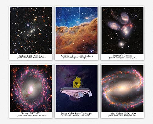 James Webb Teleskop Bilder Wall Poster - Telescope Erfasste Fotos Deko Aesthetic Wandbilder - Weltraum Deko Deko Wohnzimmer Displate - James Webb Space Telescope Set Von 6 (50cm x 70cm)