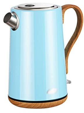 NEWCES Electric Water Kettle Vintage Electric Kettle 1.7LStainless Steel Kettle Electric Blue Water Kettle Fast Boil Auto Shut-off & Boil Dry Protection Electric Tea Kettle