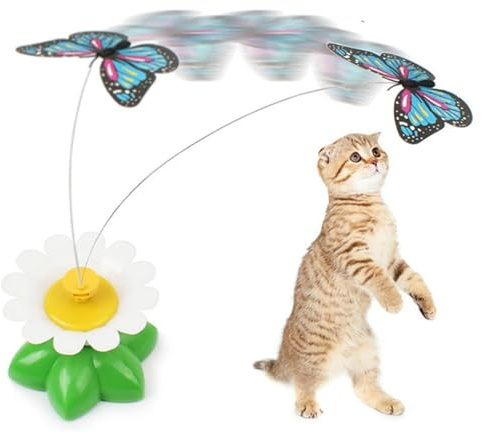 Automatisches Katzenspielzeug Lustige Übung Elektronisches Schmetterlings Kätzchen Spielzeug Katzen Teaser Spielzeug für Indoor Haustier Katzen Kätzchen