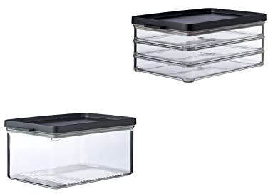 Mepal | Frischhaltedosen Starter-Set | Omnia - Meat and Cheese | ideal für die Aufbewahrung von Lebensmitteln - Luftdicht & spülmaschinenfest - Nordic Black