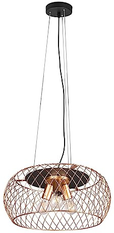 Trio Leuchten Pendelleuchte Tamil 311100308, Metall Schwarz/Messing matt, exkl. 3x E27