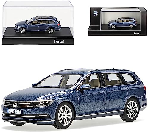 Volkwagen Passat Passat B8 Variant Kombi Blau Grau Metallic Ab 2014 1/43 Herpa Modell Auto mit individiuellem Wunschkennzeichen