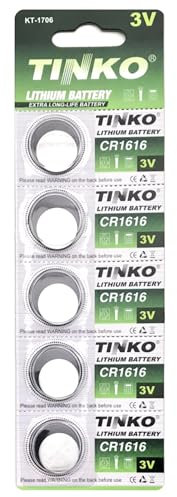 CR1616 Batteries (5 pack) 3v volts CR 1616 Lithium Household Battery for Car Key Fob, Calculator, Scales and many more