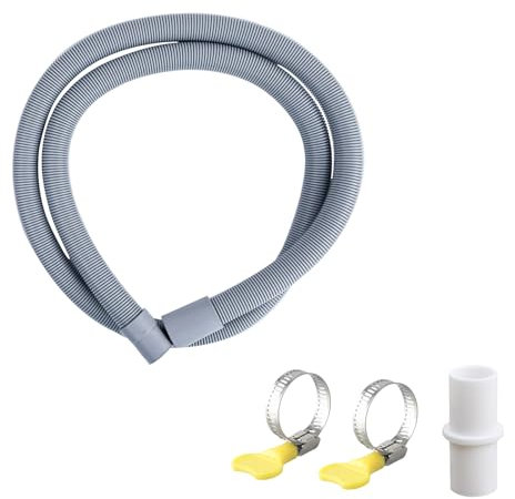 Ablaufschläuche Abwasserschlauch Ablaufschlauch Geschirrspüler Verlängerung Set Ablaufschlauch Verlängerung Schlauch inkl Schlauchverbinder und 2 Schlauchschellen (1.5m, Universal, 4, 1)