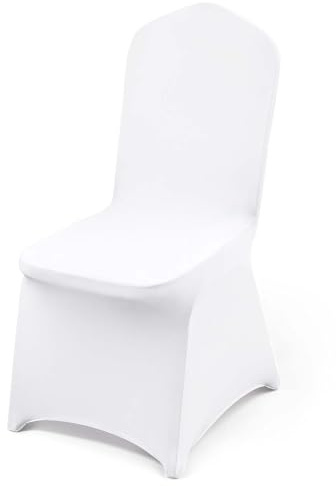 VEVOR 100 PCS White Chair Covers Wedding Stretch Spandex Chair Covers Removable Washable Protective Slipcovers for Weddings Banquets Ceremony