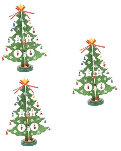 XFZJCHAP 3 Stück DIY Weihnachtsbaum Holz Weihnachtsbaum Ausschnitt Künstlicher Weihnachtsbaum Mini Weihnachtsbaum Dekor für Zuhause Urlaub Tischdekoration Weihnachtsbaum Modell 3D Miniatur Zubehör