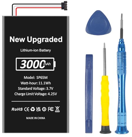 FLSTOR SP65M Battery for PlayStation Vita 1000, 3000mAh Rechargeable Battery for PS Vita Models PCH-1001, PCH-1101, PCH-1003, PCH-1103 (PSV SP65M) – Includes Repair Tool Kit (Not for PCH-2000 Models)