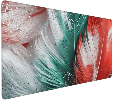 Gaming Mauspad XXL rot grün Mousepad 1200x600x4mm Feder Verlängertes Mauspad Schreibtischauflage,Genähte Kanten Mauspad,Verbessert Präzision Geschwindigkeit Wasserdicht Geeignet für Büro und Spiele