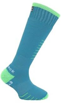 Eurosock Snowbase Ski/Board Jr. 2-Pack (Toddler/Little Kid/Big Kid) - Socks for Kids - Acrylic Microsupreme Turquoise 3XS (10 Toddler - 13 Little Kid) One Size