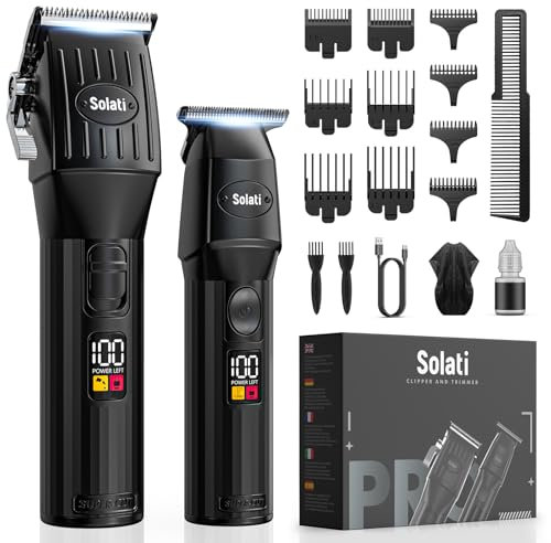 Haarschneidemaschine, Profi Set Bartschneider & Haartrimmer, leise - InklHaarschneideset, wiederaufladbarer T-Blade-Rasierer, Geschenkidee für Herren