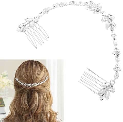 Gurxi 1 Stück Haarschmuck Damen Haarschmuck Hochzeit Brautschmuck Haare Für Damen Und Mädchen Geeignet Für Alltags- Und Hochzeitskleidung Silber