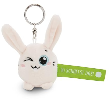 Schlüsselanhänger Hase Du schaffst das! grün 5cm