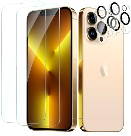 CYYAGE 2+2 Pack for iPhone 13 Pro Max Screen Protector Tempered Glass with Camera Lens Protector, 9H Hardness Protection Film, Scratch Resistant