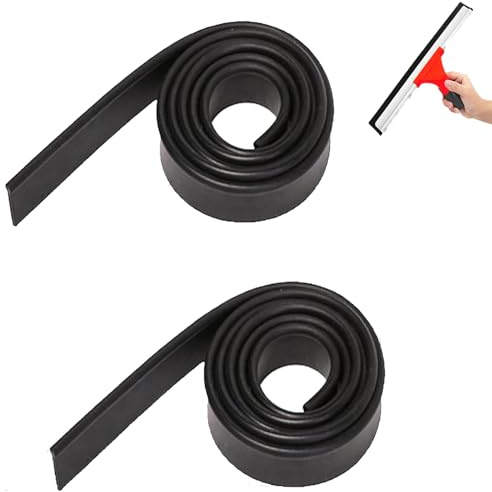 Wjelet 2 Stück 105cm Fensterabzieher Gummilippe, Zuschneidbar Silikon Ersatz Fensterwischer Lippe, Doppelseitiger Abzieher Gummi, Fensterwische Ersatzgummi für Fenster Glas Dusche Türen