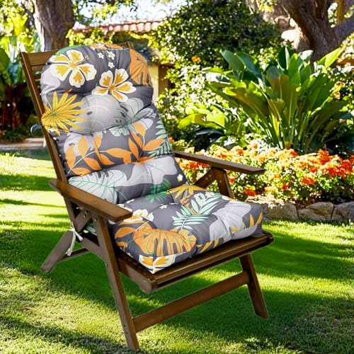 GOZYLA Replacement Cushion for Outdoor Furniture Waterproof: High Back Patio Chair Cushioned 110x50 cm Padded Garden Seat Pad Thickened Support Breathable Comfortable Weatherproof