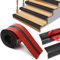 Yuragim Perfil de borde de escalera autoadhesivo, 2 m, protección de bordes de escaleras, negro, de goma, autoadhesivo, antideslizante, antideslizante para escaleras para exteriores e interiores