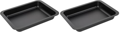 Zenker 7503 Plat de cuisson des lasagnes maison, plat à four rectangle, plat pour lasagnes et gratins, Acier, Noir, 36 x 27 x 5 cm (Lot de 2)