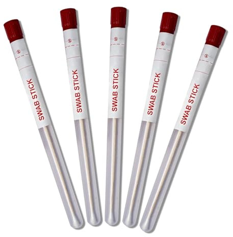 Tamponi di cotone, bastoncini di plastica sterilizzati da 15,2 cm, confezione da 100, argento