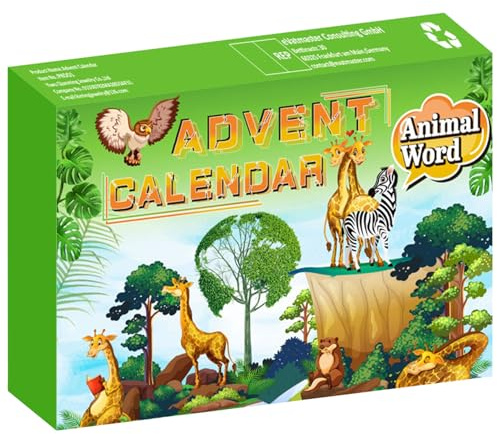 Calendrier de l'Advent Toddler 2024, 24 jours Calendrier de l'Avent Animal 2024 avec 24 jouets, Count-coude Noël éducatif pour les cadeaux garçons pour enfants, style 1.