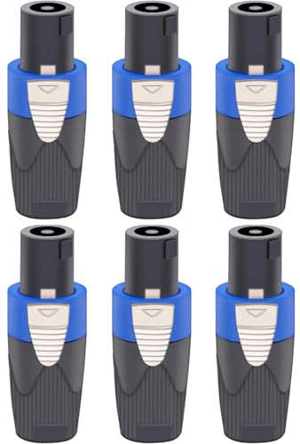 Greluma 6 pezzi Connettori a 4 poli compatibili con cavi Speakon NI4fx, convertitore da femmina a maschio a 4 pin compatibile con altoparlanti Powercon Twist Lock NI4fc NI2fx.