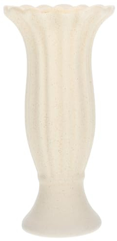 VANZACK Ceramic Flower Vase Roman Column Design Decorative Indoor Planter for Home Tabletop Floral Arrangements Living Decor Beige Medium