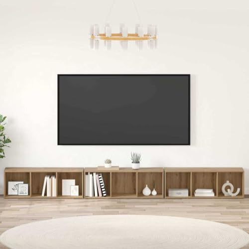 Frdhee TV Schrank Fernsehregal, TV-Schränk 3 pcs Artisan-Eiche 37 x 35 x 107.5 cm Ingenieuholz Fernseher Tisch für Wohnzimmer, Büro Schlafzimmer