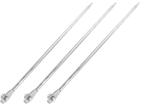 POPETPOP 3 Stück Verzinkte Erdungsstäbe 12x500mm mit Einlochbohrung Elektrischer Schutzstab für Haus und Elektrozaun Langlebige Erdungsschiene für Heimwerker